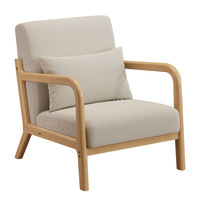 Fauteuil de détente simple de style nordique moderne, design en bois massif pour chambre à coucher, balcon, favori des influenceurs pour la maison