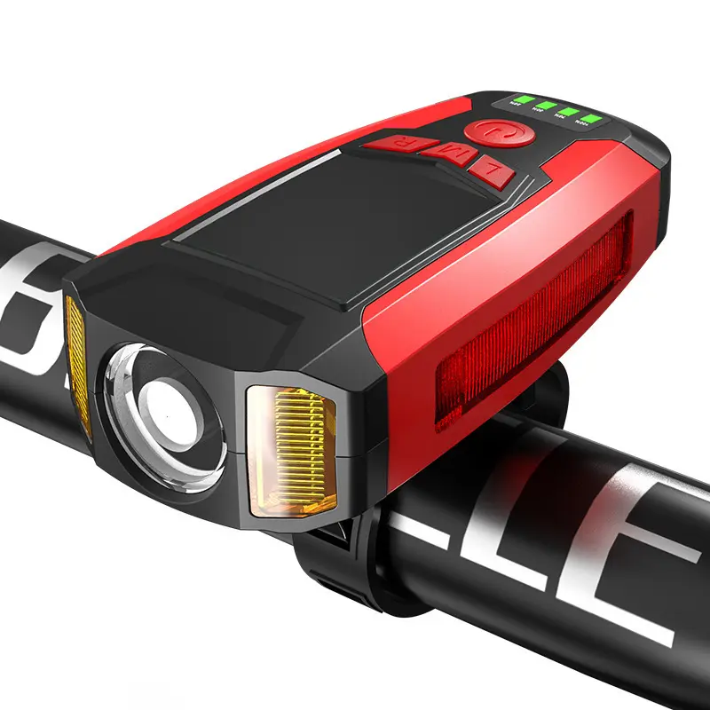 Ensemble de lumières de vélo Rechargeable par USB avec klaxon, phare de vélo, lampe de cyclisme, accessoires de vélo