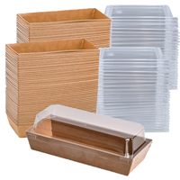 Barquette en papier kraft écologique et recyclable pour pâtisserie, dessert, sushi à emporter, finition brillante ou mate, gaufrage, emballage personnalisé