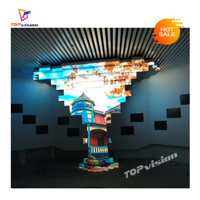 TopVision P2.5 Custom Size 5 Sides Square Creative Screen Waterproof Coffee Shop Marketing Light Box Advertising Cube Display