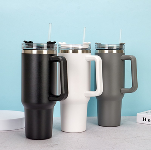 RTS热30盎司40盎司保温杯带手柄厂家直供可定制图案和标志现货水瓶 - Product Image 3