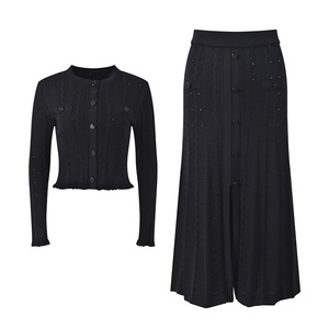 Nouveauté 2026 Collection Automne Ensembles Tricotés Costumes de Luxe Mode <span class=keywords><strong>Chic</strong></span> Française Élégante Tenues Deux Pièces <span class=keywords><strong>pour</strong></span> Femmes - Product Image 4