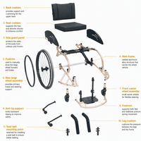 Fauteuil roulant de sport manuel en alliage d'aluminium léger, fauteuil roulant de sport sur mesure pour les matchs des personnes handicapées