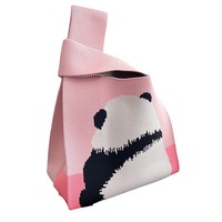 Tas Hadiah Benang Rajut Liburan Tas Jinjing Kapasitas Besar Kotak Makan Siang Bahan Poliester Gaya Kesederhanaan Urban Ukuran 20x36cm
