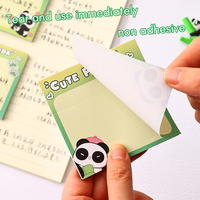 50 pièces/ensemble dessin animé mignon Panda mémo livre brouillon papier pour étudiants personnalisé Non collant bloc-notes livre de Message pour fournitures de bureau