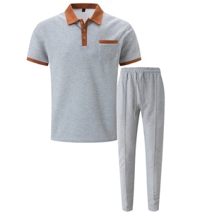 Ensemble décontracté pour hommes en gros : Chemise à col boutonné à manches courtes et pantalon ample – Tenue deux pièces pour l'été, style décontracté chic - Product Image 3