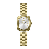 Montre analogique à quartz vintage rétro avec cadran carré et bracelet en acier inoxydable de luxe, design unique et tendance pour femmes