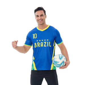 Maglia da <span class=keywords><strong>calcio</strong></span> brasiliana da trasferta con <span class=keywords><strong>stampa</strong></span> a trasferimento termico traspirante maglia da <span class=keywords><strong>calcio</strong></span> con nome personale n. 10 magliette da tifo - Product Image 2