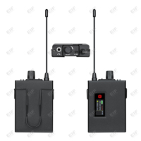 Sistema de Monitoreo Inalámbrico Estéreo para Músicos, Transmisor UHF, Receptor Metálico, Alcance de 50m, Codificación Digital, Alimentado por Batería