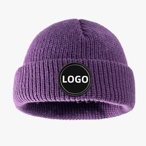 Bonnet tricoté personnalisé en fibre acrylique de haute qualité, best-seller hiver, polyvalent, sportif, épais, chaud, multicolore, pour le froid - Product Image 1