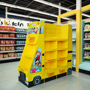 Chất lượng cao hai mặt sóng khuyến mại Pallet Rack hiển thị tùy chỉnh hình dạng xe cho siêu thị đồ chơi búp bê hiển thị đứng - Product Image 1