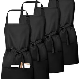 Parrucchiere salone di bellezza grembiule Design regolabile cotone poliestere grembiule da cucina con 3 tasche