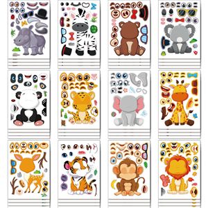 Adesivi Decorativi per Bambini con Dinosauri Fai-da-Te, Pagine di Adesivi Impermeabili con Animali Cartoon, Puzzle Educativi - Product Image 6