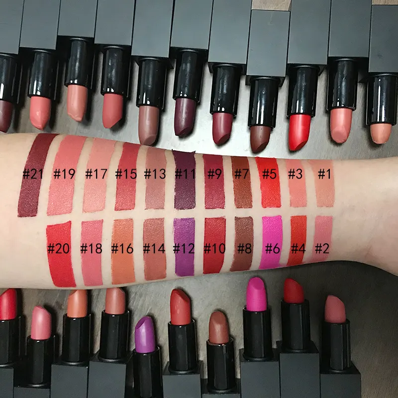 Obral besar grosir lipstik cair warna Matte Vegan lipstik merah muda ungu tahan lama