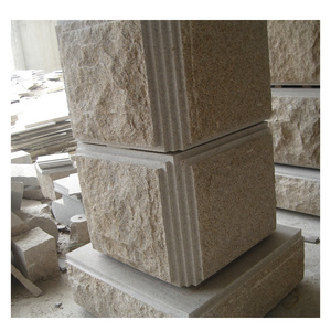 Colonne de portail en pierre de granit finition champignon, design pour portail d'entrée et jardin, pilier en granit - Product Image 3