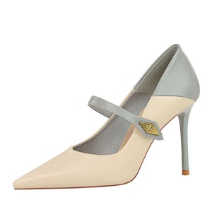 Factory Wholesale Women's Pointed Toe Stiletto Heels PU Upper Ankle Strap Pumps Elegant Dress Shoes - Product Image 5