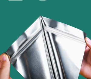 Sacs d'emballage en papier kraft brun de qualité alimentaire à trois côtés scellés, refermables, avec intérieur en aluminium - Product Image 2