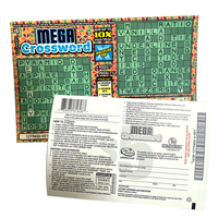 Venta al por mayor colores vibrantes diseños personalizados Super Crossword Puzzle Mega Crossword Scratch Offs billete de lotería para la diversión