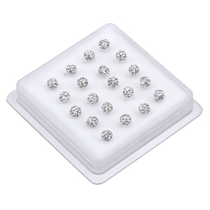 20 pz 4mm Disco Ball Crystal Mix Color Nose Studs Ball End <span class=keywords><strong>naso</strong></span> osso narice <span class=keywords><strong>argento</strong></span> <span class=keywords><strong>naso</strong></span> <span class=keywords><strong>Piercing</strong></span> gioielli <span class=keywords><strong>in</strong></span> scatola all'ingrosso - Product Image 2