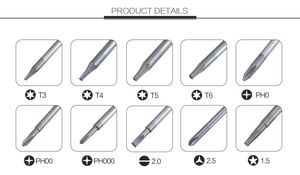 CR-V Pentalobe T2 T3 T4 T5 T6 T8 PH00 PH00 PH0 Rãnh Tam Giác Torx Phillips Tua Vít Công Cụ Thiết Lập - Product Image 6