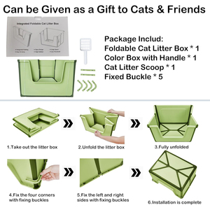 Nouveau type de voyage conception pliable boîte à litière pour chat à toit ouvert avec pelle pour boîte de couleur comme cadeau pour chat <span class=keywords><strong>et</strong></span> ami - Product Image 5