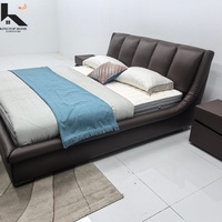Lit de rangement moderne KINGTOP en cuir rembourré avec cadre en bois, tailles double/king, couleur personnalisable, haute qualité, vente en gros
