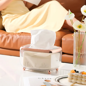 Boîte à mouchoirs en acrylique transparent <span class=keywords><strong>de</strong></span> luxe UCO, décoration d'intérieur, interrupteur magnétique, porte-papier autoportant pour voiture et salon - Product Image 2