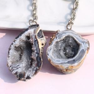 प्राकृतिक सुलेमानी Geode चाबी का गुच्छा लटकन लोक शिल्प थोक प्राकृतिक मणि मोबाइल फोन लटकन कार कुंजी श्रृंखला लटकन के लिए बिक्री - Product Image 3