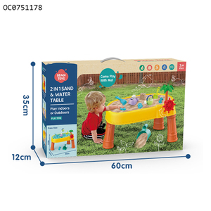 Mesa de arena y agua 2 en 1 para playa y verano, mesa de arena y agua para niños - Product Image 6