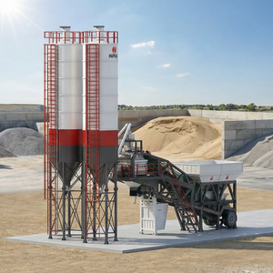 Centrale de production de béton mobile haute performance contrôlée par PLC avec composants essentiels : pompe, moteur, boîte de vitesses, roulement - Product Image 2