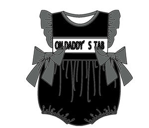 Yihui Customizable Girls Jumpsuits with Two Big Bows OEM Sweet Summer Knitted <strong>Clothes</strong> for <strong>Children</strong> with Embroidery - Product Image 3