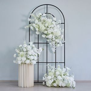 Ensemble de fleurs artificielles pour allée de mariage, roses blanches laiteuses et gypsophile, décoration de cérémonie, accessoire photo, arrangement floral - Product Image 4