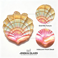 Plateau en verre irisé de 201 mm, plateau à bijoux, plateau de vanité sans plomb pour la décoration de la salle de bain, logo personnalisé, OEM, vente en gros, usine
