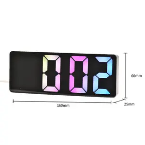 LED Mirror Alarm Clock High Quality New Design Table Colorful Clock Digital Desk Table Clock Fashionable Bedroom Calendar
