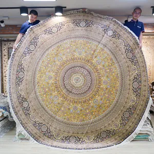 3x3m farsça desen ipek alan halı yuvarlak türk klasik tasarım kilim oturma odası için oryantal fars kilimi
