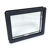 Fenêtre de vue à double vitrage avec cadre ABS pour porte industrielle, porte de garage, fenêtre d'observation à coins arrondis, taille personnalisée, étanche