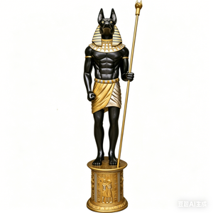 Statua di Anubis in Resina di Fibra di Vetro su Misura, Scultura Artigianale Realistica del Marchio Quncan, Elegante Decorazione Artistica Egizia - Product Image 4