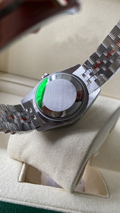 Chất Lượng Cao Biểu Tượng Tùy Chỉnh Sang Trọng Tự Động Đồng Hồ Cơ Khí Thép Không Gỉ Sapphire Kính Kim Cương Ngày Hiển Thị - Product Image 4