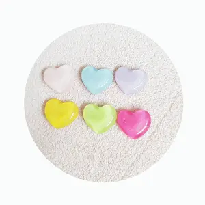 Valentines Heart Jewelry Finding 100pcs Resin Charms Hair Clips Phone Case Decoration Accessories Supplier