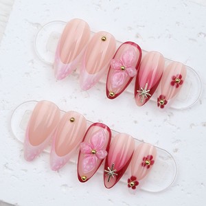24 <span class=keywords><strong>Uñas</strong></span> Postizas Acrílicas de <span class=keywords><strong>Verano</strong></span> con Diseño 3D de Flores Rosas, <span class=keywords><strong>Uñas</strong></span> Francesas Rosas, Venta al por Mayor, <span class=keywords><strong>Uñas</strong></span> de Cobertura Completa - Product Image 2