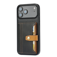 Coque de téléphone en cuir PU antichoc, antidérapante, magnétique, avec couleurs contrastées, pour iPhone 17, 16, 14, 15 Pro Max (vente en gros)