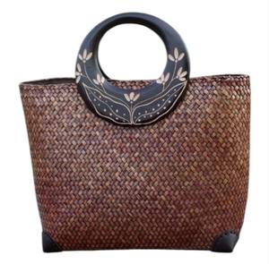 Handwoven Krajood Handbag Carved Wooden Handle Eco Friendly Gift High Quality Materials Crafted From Local Krajood A Durable - Product Image 6