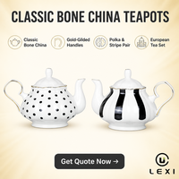 LEXI Ensemble de café et de thé de style européen classique en porcelaine fine, durable, pour les fêtes, nouveau