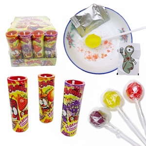 Firecracker Lollipop with Popping Candy and Tattoo Design Fun and Colorful Confectionery Product