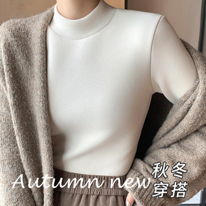 Suéter de Punto con Cuello Alto para Mujer H331, Forrado de Felpa, Manga Larga, Cálido para Otoño e Invierno, Corte Regular, Estilo Japonés y Coreano - Product Image 2