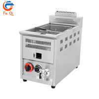 Friteuse à gaz commerciale en acier inoxydable, grande capacité verticale, qualité commerciale, machine à frites