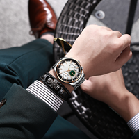 Montre de luxe pour homme à cadran en verre, bracelet en acier inoxydable, étanche, à tourbillon, à quartz, mode décontractée, squelette, personnalisable