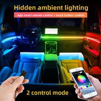 Luz Ambiental para Auto, 18 en 1, Tira de Luz Decorativa LED Acrílica Oculta, 256 Colores, 12V 5W