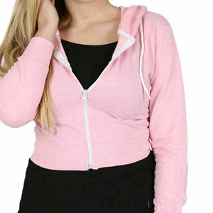 Último diseño de mujer de manga larga Crop Top cremallera Sudadera con capucha bordado decoración de talla grande patrón sólido verano nueva señora pulóver - Product Image 3