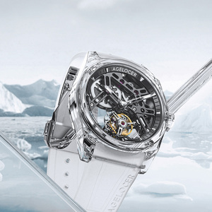 <span class=keywords><strong>Agelocer</strong></span> Édition Limitée « Ice Never Melts » Montre en cristal à ressort libre, montre mécanique manuelle de luxe - Product Image 3